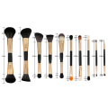 single wooden handle double-headed makeup brush set